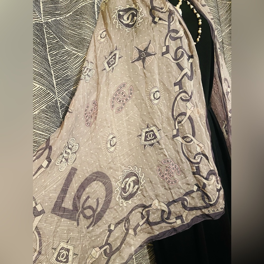 VINTAGE CHANEL SILK SCARF - Picture 2 of 8
